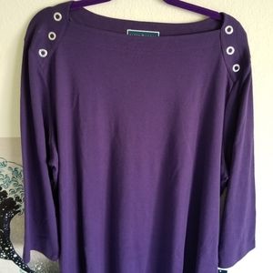 NWT Karen Scott Purple Top